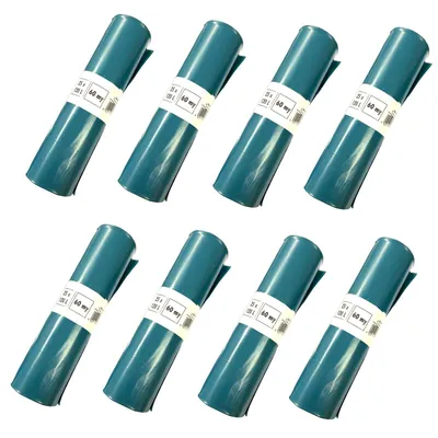 Produktbild von 8x 25er Rolle Müllbeutel 120l Blau Extra Stark 60my | Abfalltüte 200 Stück | Abfallbeutel Mülltüte | Abfallsack LDPE Müllsack