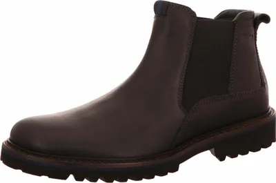 Produktbild von Sioux Herren Chelsea Stiefeletten aus geprägtem Leder Schwarz mit elastischem Einsatz