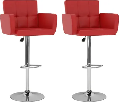Produktbild von Barhocker 2 Stk. Rot Kunstleder