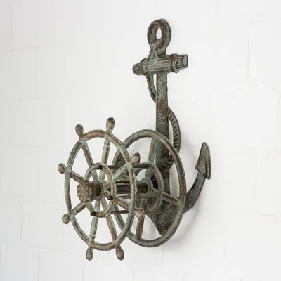 Produktbild von Halter für Gartenschlauch mit Anker, Nordsee-Dekoration, Schlauchhalter Nautik