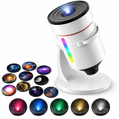Produktbild von Astronomie-Projektor,Sternenhimmel-Projektor mit Planetenscheiben,360°drehbarer Galaxie-Projektor,Sternenlicht-Nachtlampe für Kinder-Erwachsenenzimmer