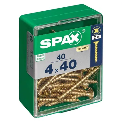Immagine prodotto di Set di 40 viti in acciaio a testa svasata pozidriv SPAX, Diam.4 mm x L.40 mm