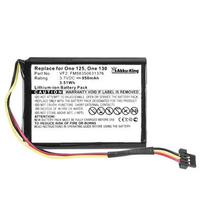 Produktbild von Akku kompatibel mit TomTom VF2 / VF6D - Li-Ion 950mAh - für Go 500 Serie, Go 600, One 125, 130, 130s, 30 Series, 4EE0.001.01, N14644