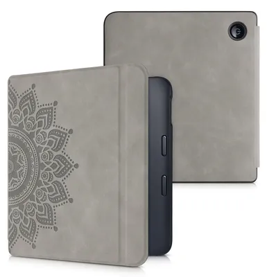 Produktbild von kwmobile Schutzhülle für Kobo Libra 2 Hülle - eReader Case aus Kunstleder mit Auto Sleep Funktion - Aufgehende Sonne mit Grau