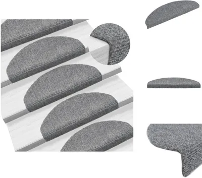 Produktbild von vidaXL 15-tlg Selbstkleb. Treppenmatten Nadelvlies 65x21x4cm Hellgrau -  Stufenteppiche