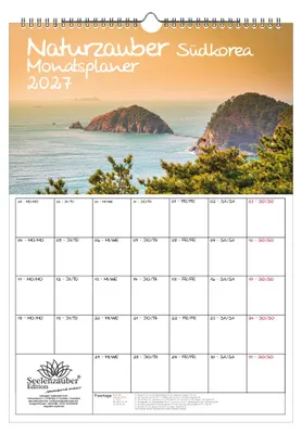 Produktbild von Naturzauber Südkorea Planer DIN A3 Kalender für 2027 Landschaft Natur Reise Strand Urlaub - Seelenzauber