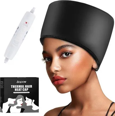 Imagen del producto de Casco térmico para el cuidado del cabello: gorro profesional para spa, ideal para la hidratación y la reparación del cabello rizado
