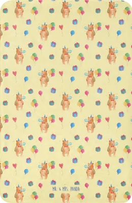 Produktbild von Mr. & Mrs. Panda Sherpa Kuscheldecke Bär Geburtstag 100 x 150 cm - Gelb - Geschenk, Plaid, Happy Birthday, Glückwunsch, Teddy, Wärmedecke, Decke, Alles Gute, Heimdecke