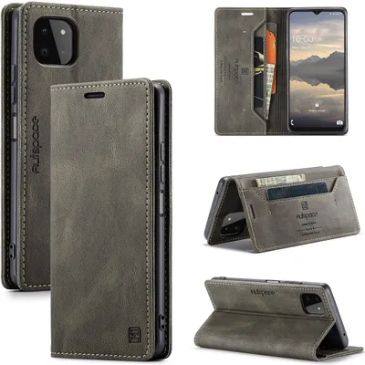 Produktbild von Galaxy A22 5G Brieftasche Hülle, Retro Kunstledertasche Stand Schutzhülle für Samsung Galaxy A22 5G Kupfer