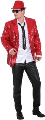 Produktbild von O7262-48-50 rot Herren Pailletten Jackett Discojacke Gr.48-50