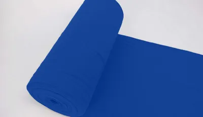 Produktbild von Bündchenstoff LUC Kobalt, Uni 270 g/m², Strickschlauch glatt/fein, 35 cm breiter Schlauch, 25 cm lang, Meterware