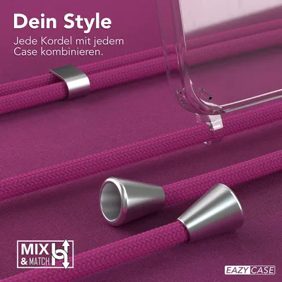 Produktbild von EAZY CASE Handykette kompatibel mit Samsung Galaxy A52 / A52 5G / A52s 5G Kette, Handyhülle mit Umhängeband, Handykordel, Schutzhülle, Kette, Silikonhülle, Silikon Cover, Pink