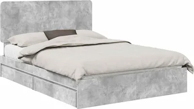 Zdjęcie produktu dla vidaXL Łóżko do przechowywania betonowe szare 150 x 200 cm materiał drewnopochodny