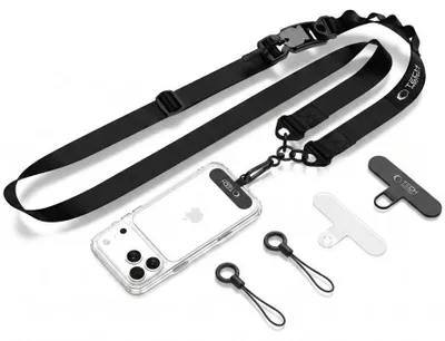 Produktbild von Handy-Schlüsselband für Telefon Tech Protect C9S Rope Crossbody, Schwarz