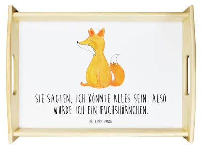 Produktbild von Mr. & Mrs. Panda Tablett Einhorn Wunsch - Weiß - Geschenk, betttablett, Unicorns, Serviertablett, Füchse, Fuchshörnchen, Holztablett, Fuchs, Unicorn, Einhörner, für bett