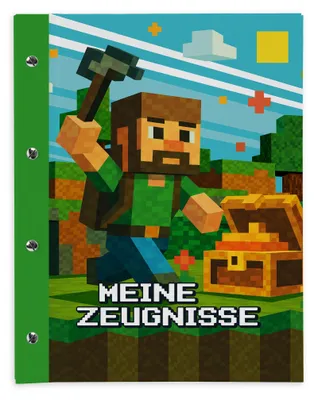Produktbild von itenga Zeugnismappe A4 mit Schraubverschluss Motiv BLOCKGAME