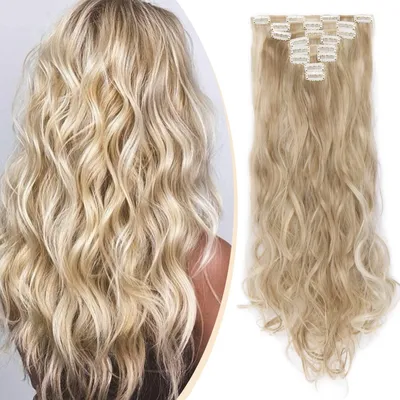 Imagen del producto de Conjunto de extensiones de cabello con clip, compuesto por 8 mechones
