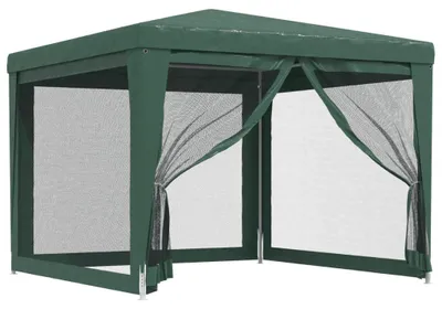 Immagine prodotto di vidaXL Tenda per feste con 4 pareti laterali in rete verde 3x3 m HDPE