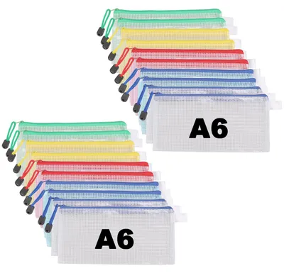 Produktbild von 30 A6-Dokumentenmappen, verschiedene Farben, mit Reißverschluss