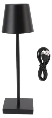 Obrázok produktu pre LED dotyková lampa, moderná, jednoduchá, dobíjateľná, vysoká svietivosť, stmievateľný vypínač, bezdrôtový stolík pre reštaurácie, bary, čierna farba