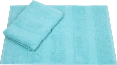 Produktbild von Betz 2 Stück Badvorleger 50x70 cm DELUXE Badematte Badteppich Duschvorleger 100% Baumwolle 680g/m²  Farbe: türkis