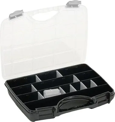 Obrázek produktu pro Krabice na sortiment Š460xH350xV81mm max.25 přihrádek 21 volných přepážek.