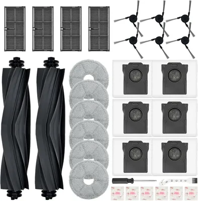 Produktbild von 32 Stück Zubehörset für Dreame L10s Ultra Gen 3/X40 Ultra Complete/X40 Master für Mova P50 Pro/P10, 2 Hauptbürsten, 4 Filter, 6 Wischpads, 6 Seitenbürsten, 6 Staubbeutel