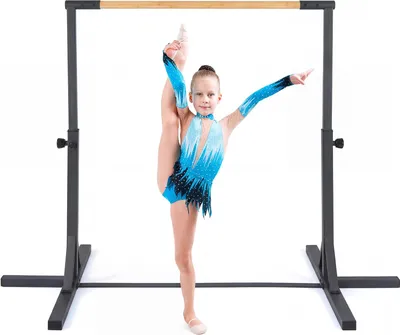 Produktbild von COSTWAY Gymnastik Turnreck, Reckstange mit 12-Fach Höhen von 85-145 cm, Gymnastikstange, Turnstange bis 150 kg, Turngeräte für Kinder ab 3+