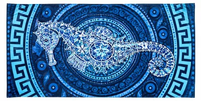 Zdjęcie produktu dla Gordon H81 Plážová osuška rychleschnoucí z mikrovlákna, mořský koník, 100 x 180 cm