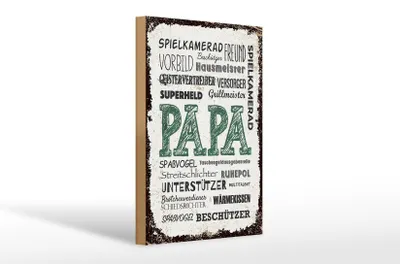 Produktbild von Holzschild Papa Spielkamerad Beschützer Freund, 30x20 cm, Holzschilder