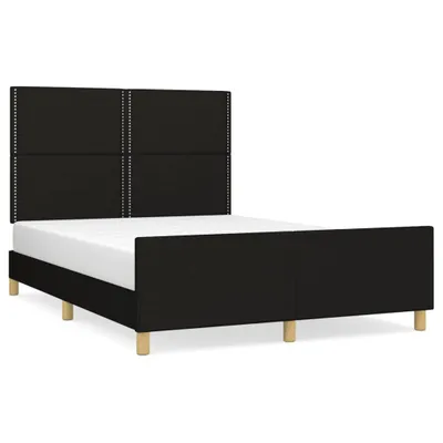 Image de vidaXL Cadre de lit sans matelas noir 140x190 cm Tissu
