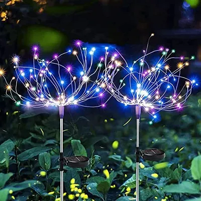 Zdjęcie produktu dla 2 x 90 LED Białe łańcuchy światła słonecznego na zewnątrz, fajerwerki, ogród, dekoracyjne wesele, ścieżka, dekoracja świąteczna, imprezy