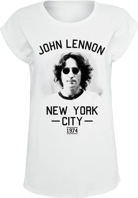 Produktbild von John Lennon T-Shirt Damen NYC 1974 weiß Band-Merch, Bands 100% Baumwolle L