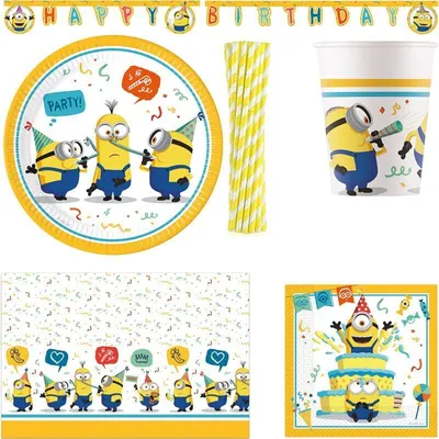 Produktbild von Minions Partyset Kindergeburtstag Party Deko