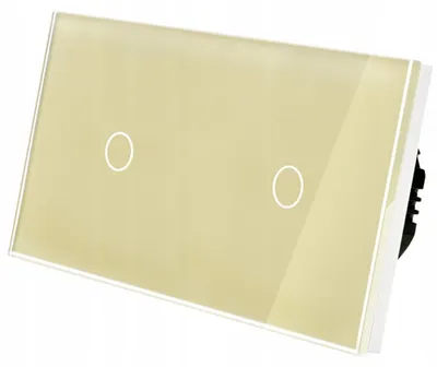 Produktbild von Indual Touch Doppelschalter Glas Gold (1+1)