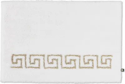 Produktbild von Rhomtuft Badteppich Mäander Mono eckig   70 x 120 cm  Farbe  weiss/weiss-goldlurex