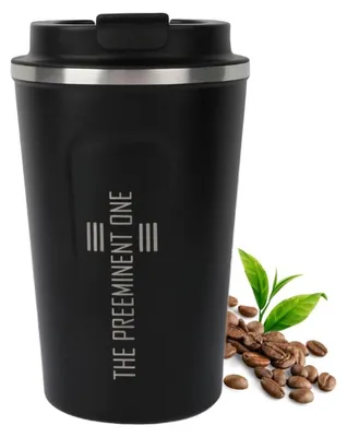 Isolierbecher 380 ml, Edelstahl, auslaufsicher, schwarz