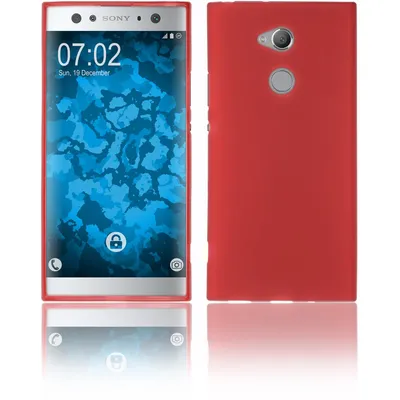 Produktbild von PhoneNatic Case kompatibel mit Sony Xperia XA2 Ultra - rot Silikon Hülle matt Cover