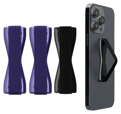 Produktbild von kwmobile Smartphone Fingerhalter 3 Set - Handy Halter Griff Halterung Einhandbedienung - 3x Handyhalter in Metallic Blauviolett Metallic Blauviolett