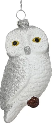 Produktbild von Christbaumschmuck Kunststoff 10,4cm Schneeeule Figur Weiß