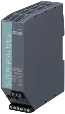 Produktbild von Siemens SITOP PSU100S/1AC/DC24V/2.5A, Drinnen, Mehrfarbig, CE, RoHS, REACH, 32,5 mm, 125 mm, 300 g