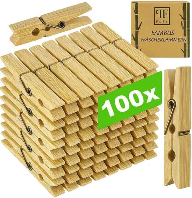 Produktbild von Bambus Wäscheklammern Holz Holzklammern Wäsche Holz Klammern Stückzahl : 100