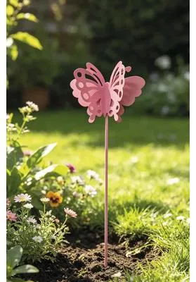 Produktbild von Gartenstecker Schmetterling Lafiora Metall H 95 cm rosa