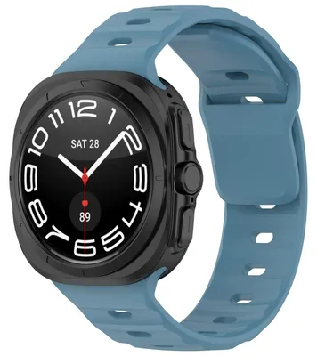 Obrázek produktu pro Pro Samsung Galaxy Watch Ultra 47mm jednobarevný silikonový sportovní pásek na ruku Blue