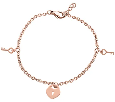 Produktbild von Wildcat Armband - Little Key Lock Armband - Roségold - Chirurgenstahl 316L - wasserfest, langlebig, hautverträglich, Roségold