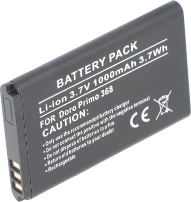 Image de Batterie adaptée au Doro Primo 368, dimensions 53,1 x 33,8 x 5,4 mm, Li-ion Doro RCBNTC05, 3,7 V, 1000 mAh, 3,7 Wh