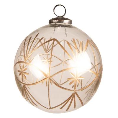 Produktbild von Clayre & Eef Weihnachtskugel Ø 15 cm Transparant Glas Schneeflocken
