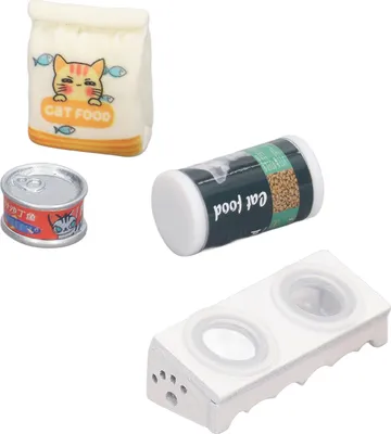 Obrázok produktu pre Miniatúrna miska na jedlo pre mačky, realistická, netoxická, 1/12 domček pre bábiky, sada na pochúťky pre domáce zvieratá na záhradu, do kuchyne B