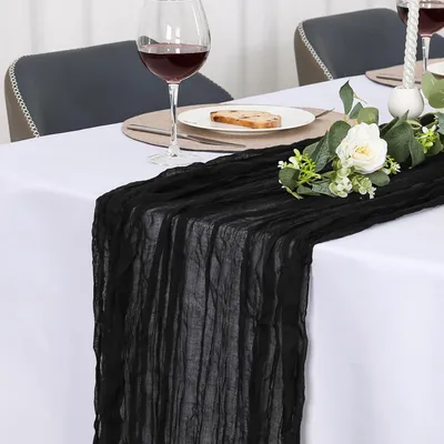 Immagine prodotto di Runner da tavolo nero, 90 x 180 cm, 100% poliestere