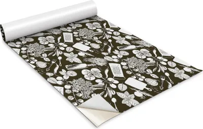 Zdjęcie produktu dla Folia samoprzylepna - Okleina meblowa - Dekoracyjna - Do mebli - Tapeta - Naklejka - Folia - Warzywa z czarno-białych kreskówek - 100 x 50 cm